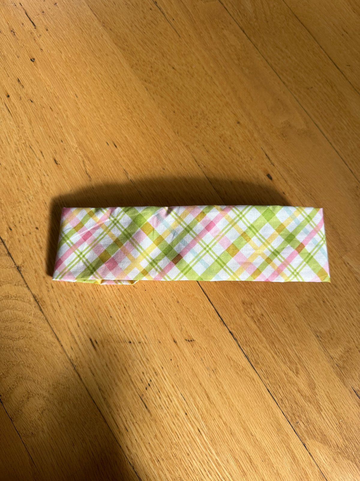 White Multicolored Gingham Pattern Headband