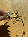 Gold Green and Clear Dainty Flower Arm Cuff