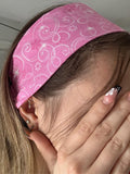 Pink and White Whimsical Swirl Sparkle Headband
