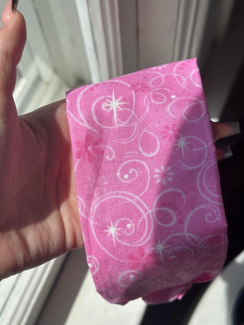Pink and White Whimsical Swirl Sparkle Headband
