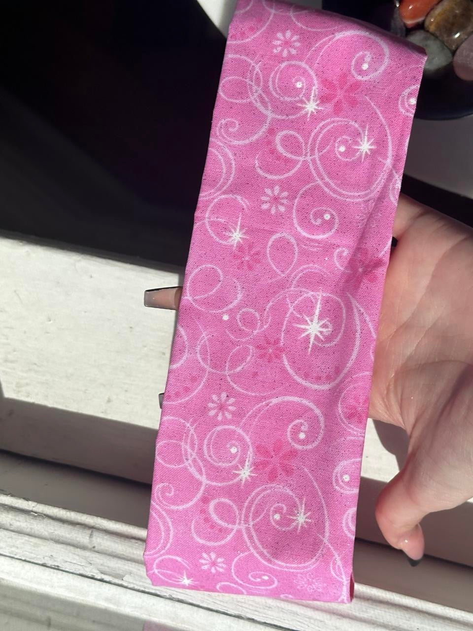 Pink and White Whimsical Swirl Sparkle Headband