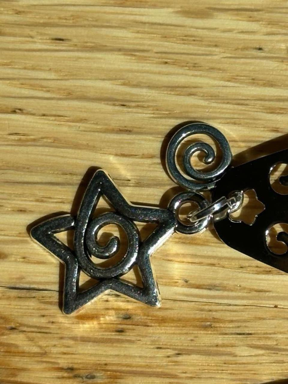 Silver Star Swirl Charm Hair Clips