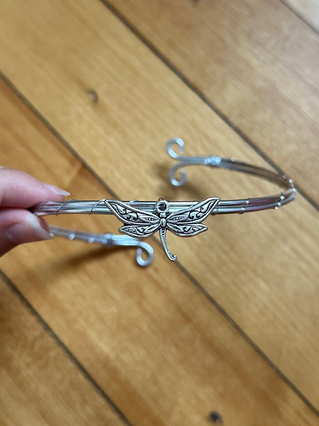 Silver Dragonfly Charm Arm Cuff