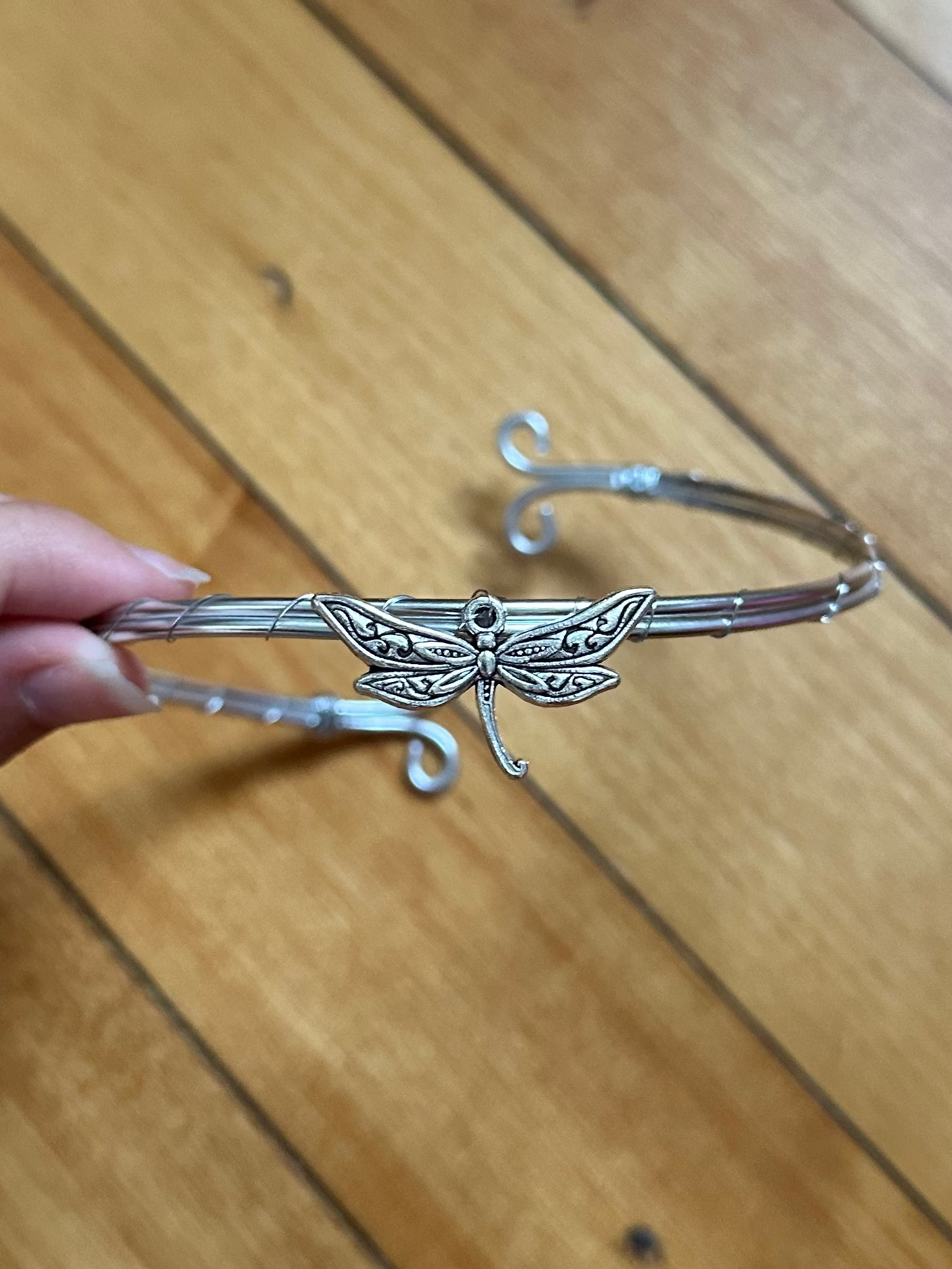 Silver Dragonfly Charm Arm Cuff