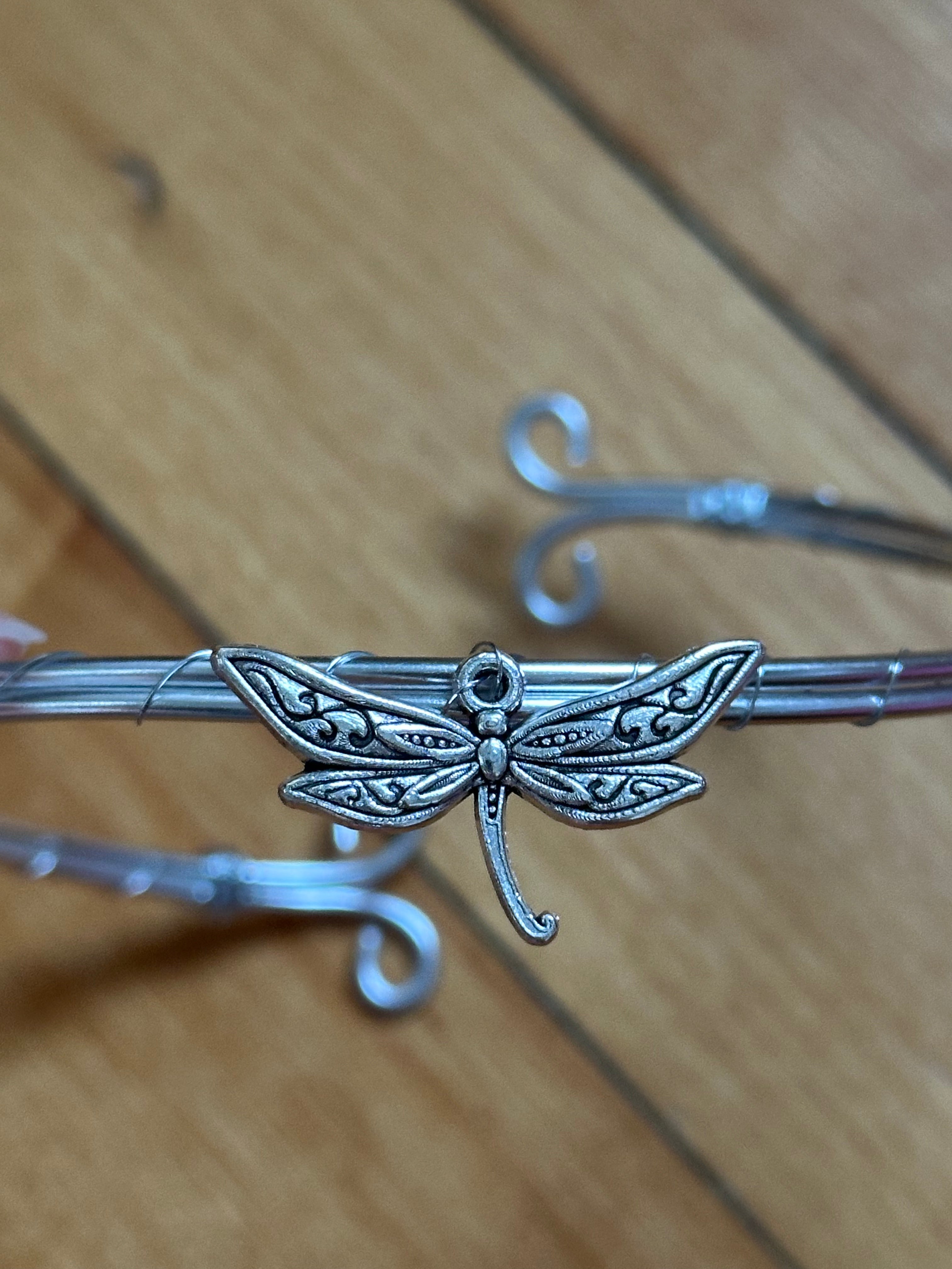 Silver Dragonfly Charm Arm Cuff
