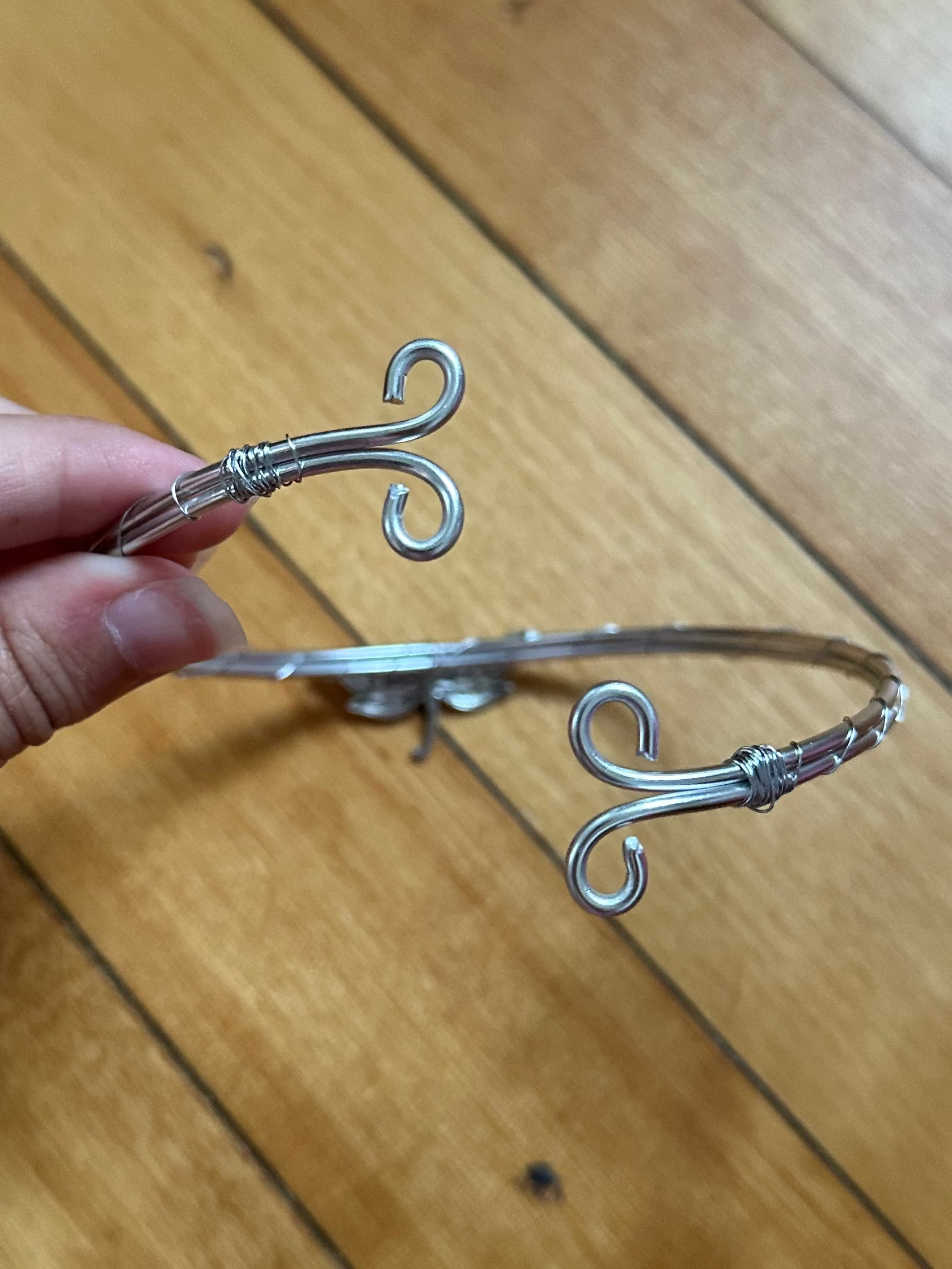 Silver Dragonfly Charm Arm Cuff