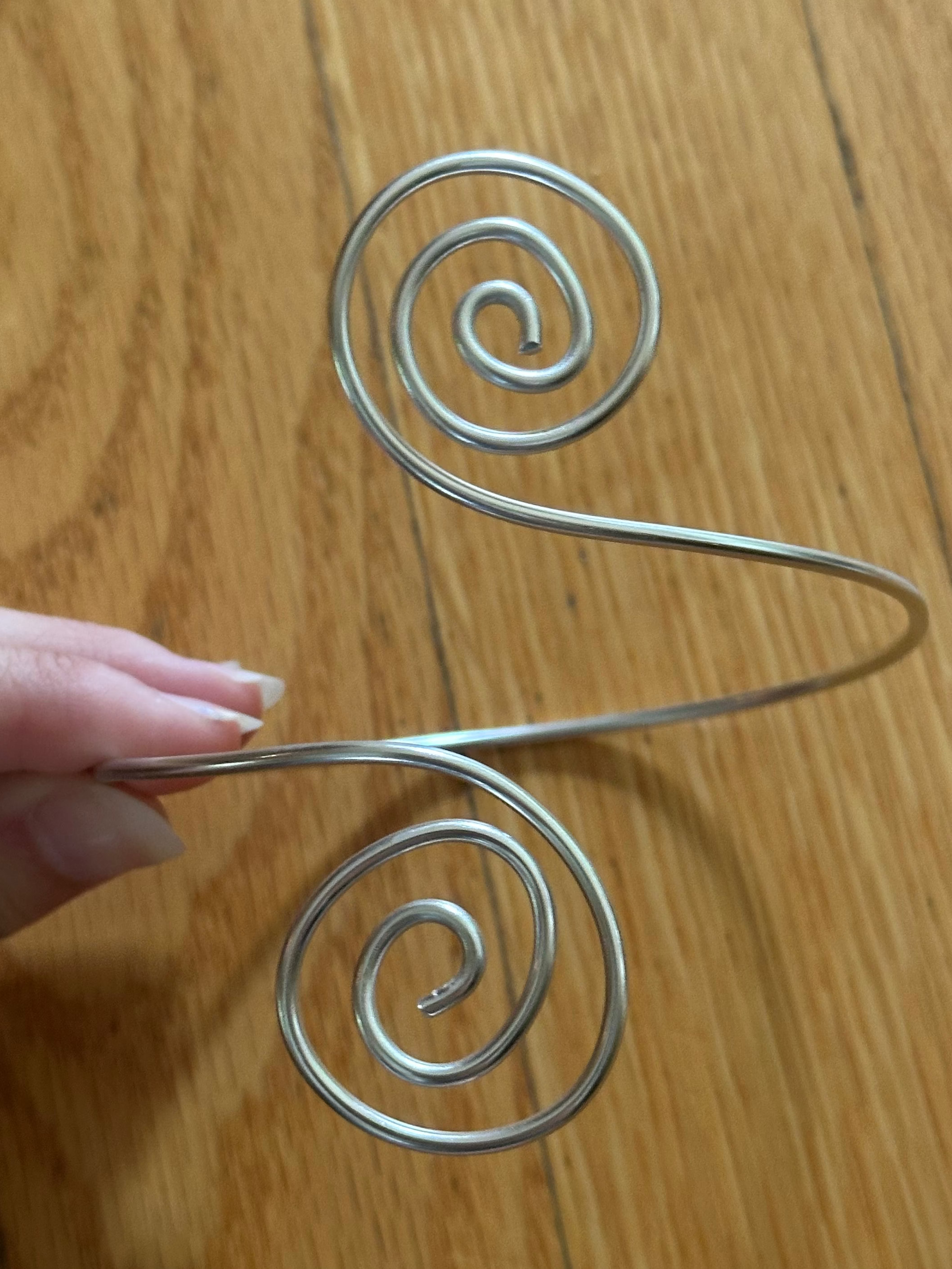 Silver Swirl Spiral Arm Cuff