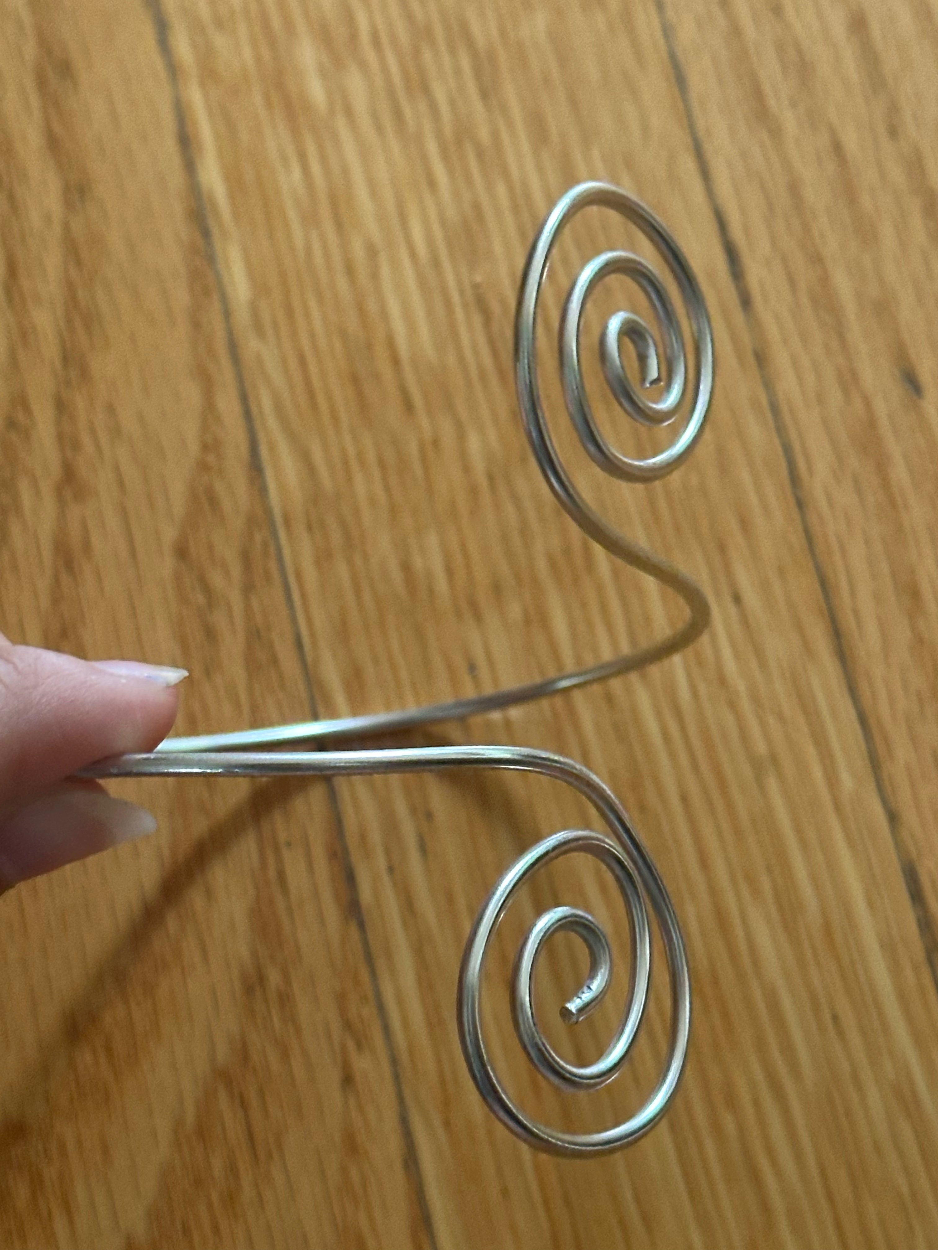 Silver Swirl Spiral Arm Cuff