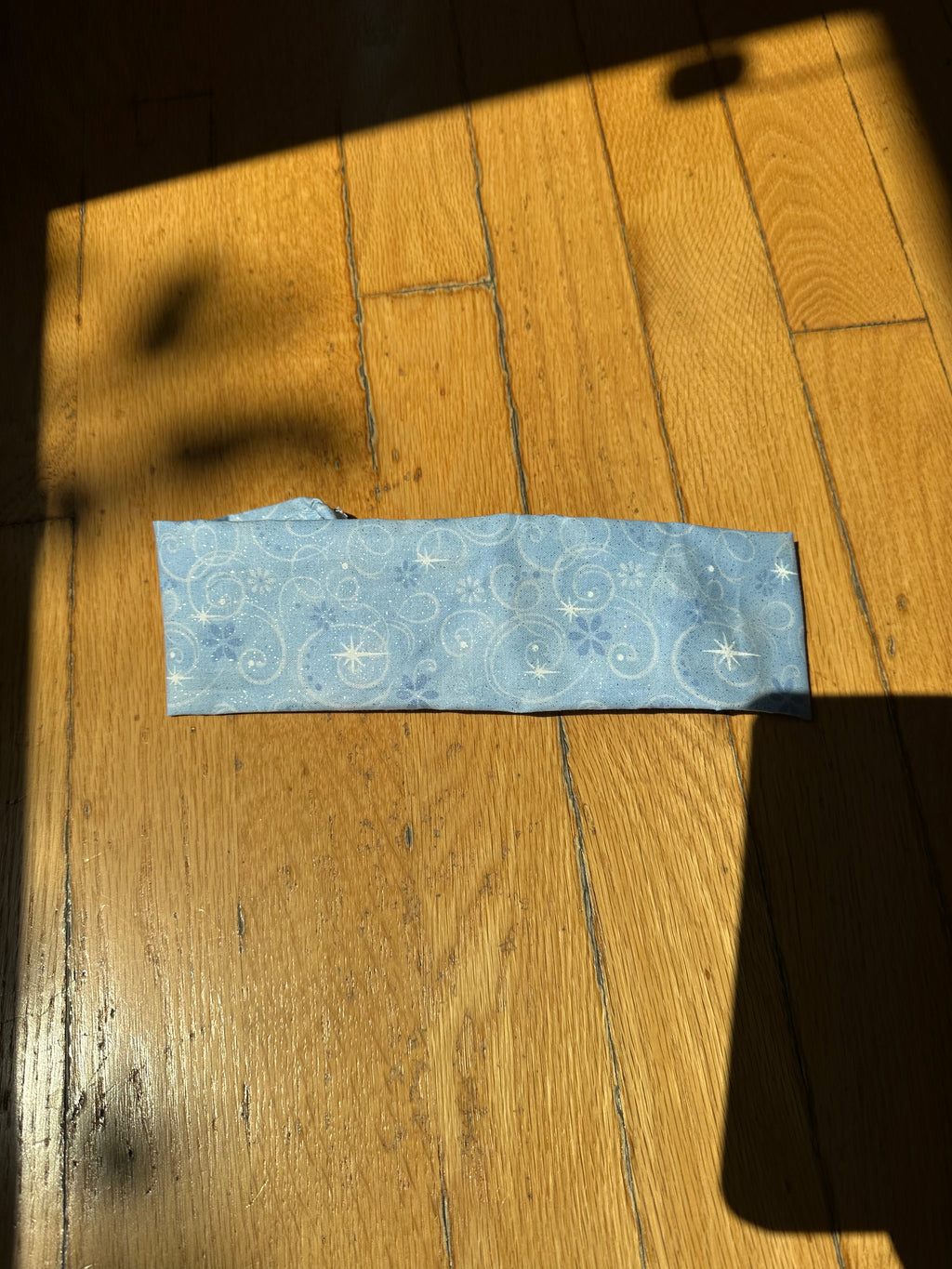 Blue and White Whimsical Swirl Sparkle Headband