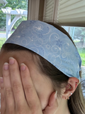 Blue and White Whimsical Swirl Sparkle Headband